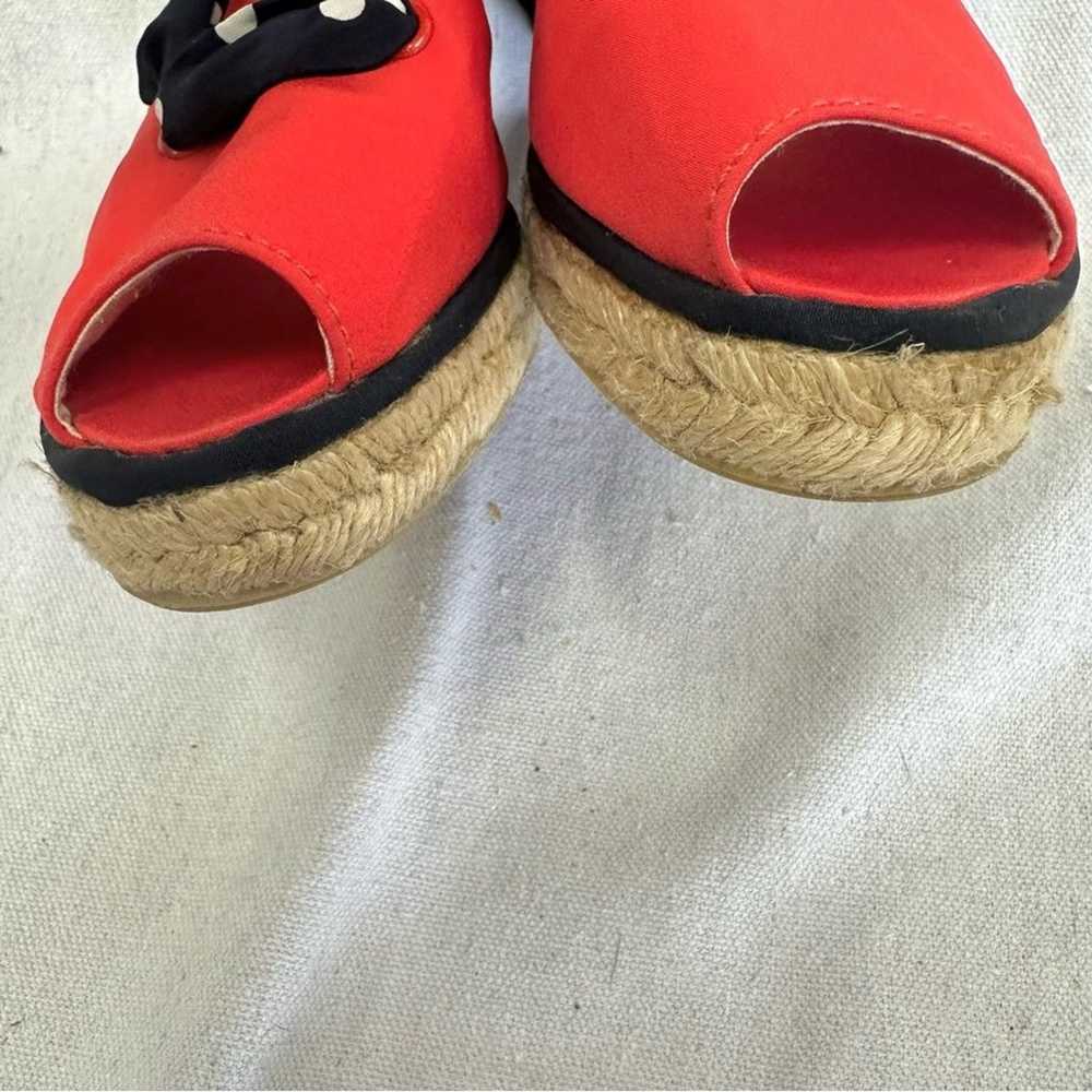 Charles Jourdan vintage 80s red espadrille wedge … - image 11