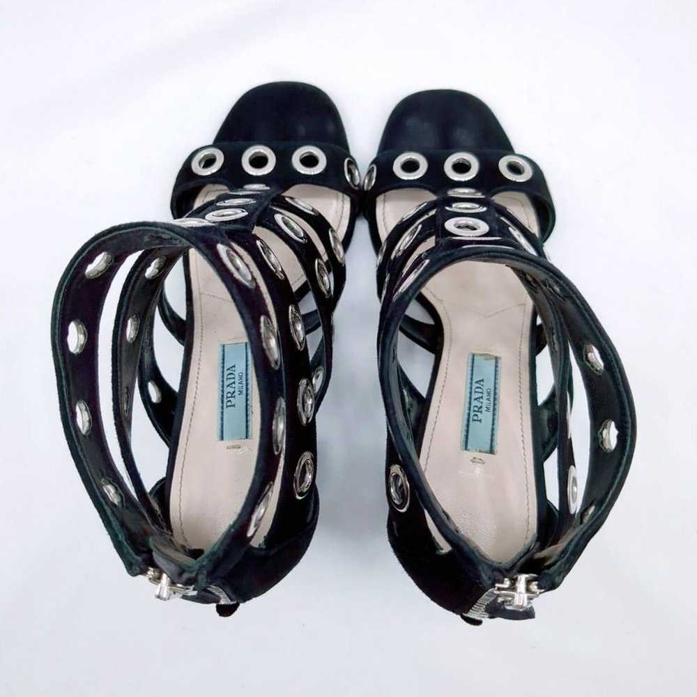 PRADA Grommet Cage Sandals Chunky Heels Studded S… - image 6