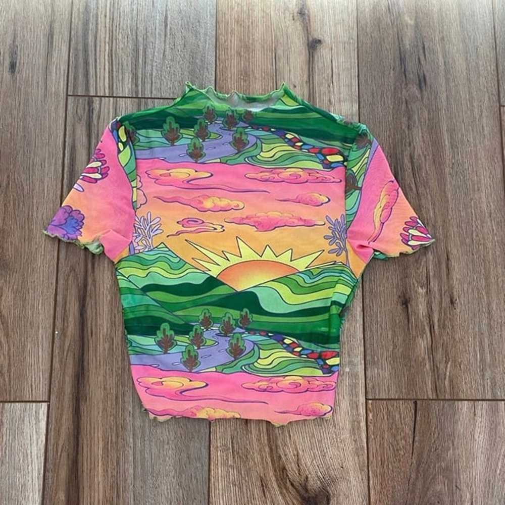 super cute sunset sheer crop top - image 1