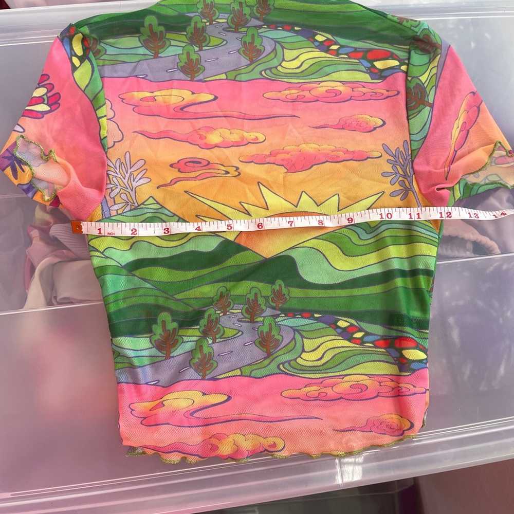 super cute sunset sheer crop top - image 3