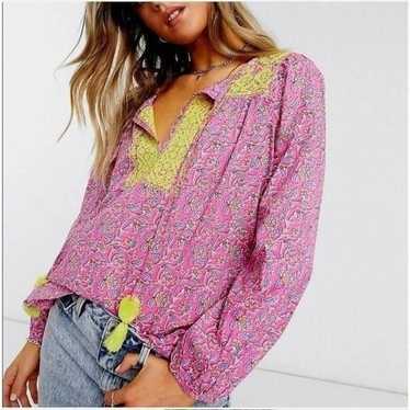 J.Crew Embroidered Cotton Voile Boho Top S - image 1