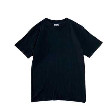 90s Anvil T-shirt Plain Tight Crop Top Black Made… - image 1