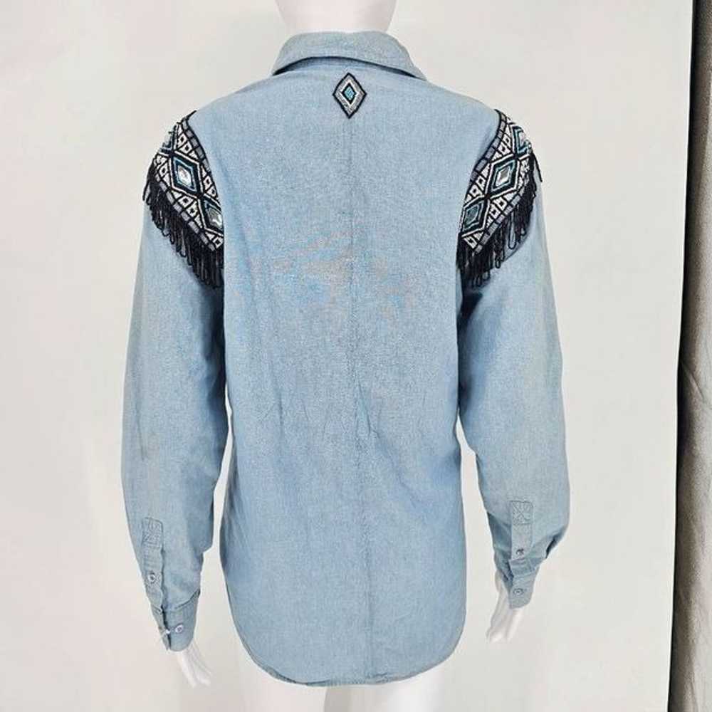 Vintage Women's Western Beaded Button Up Shirt We… - image 2