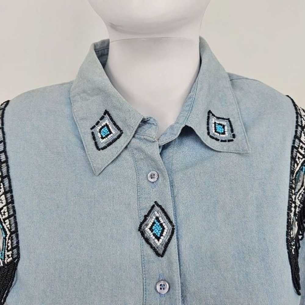 Vintage Women's Western Beaded Button Up Shirt We… - image 3