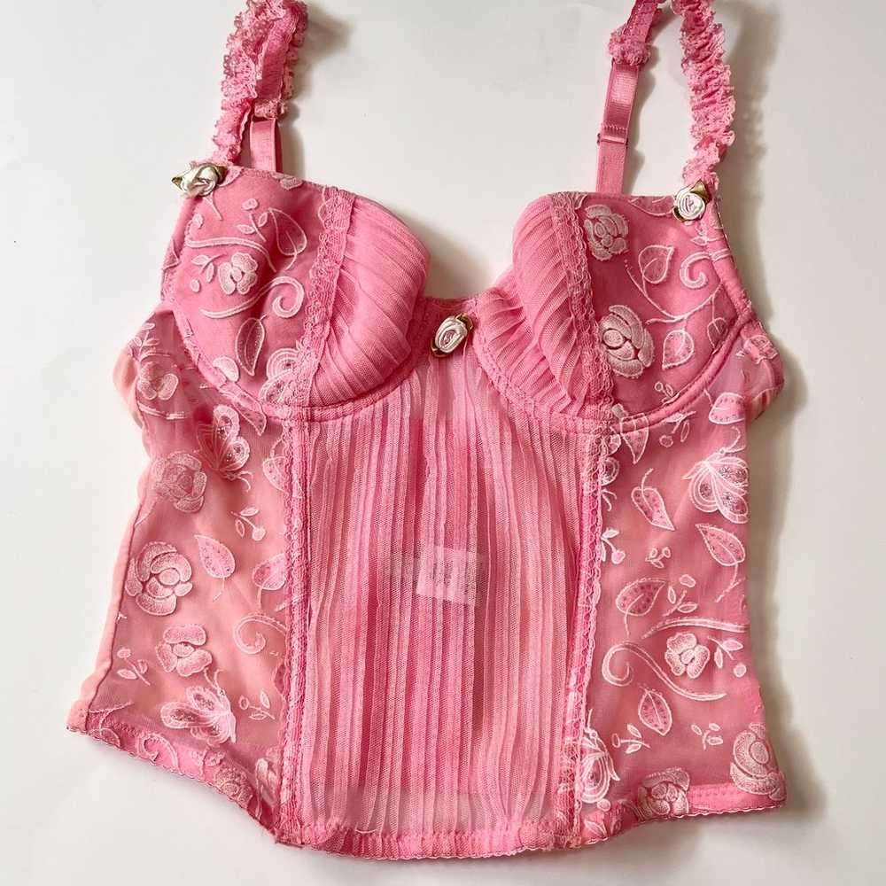 Y2k Rampage Pink bustier corset top - image 1