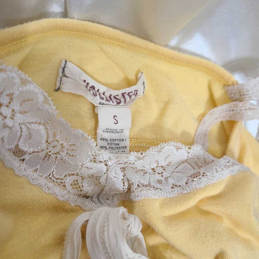 ♡ Y2k ♡ Hollister Lace Babydoll Tank Yellow Floral - image 8