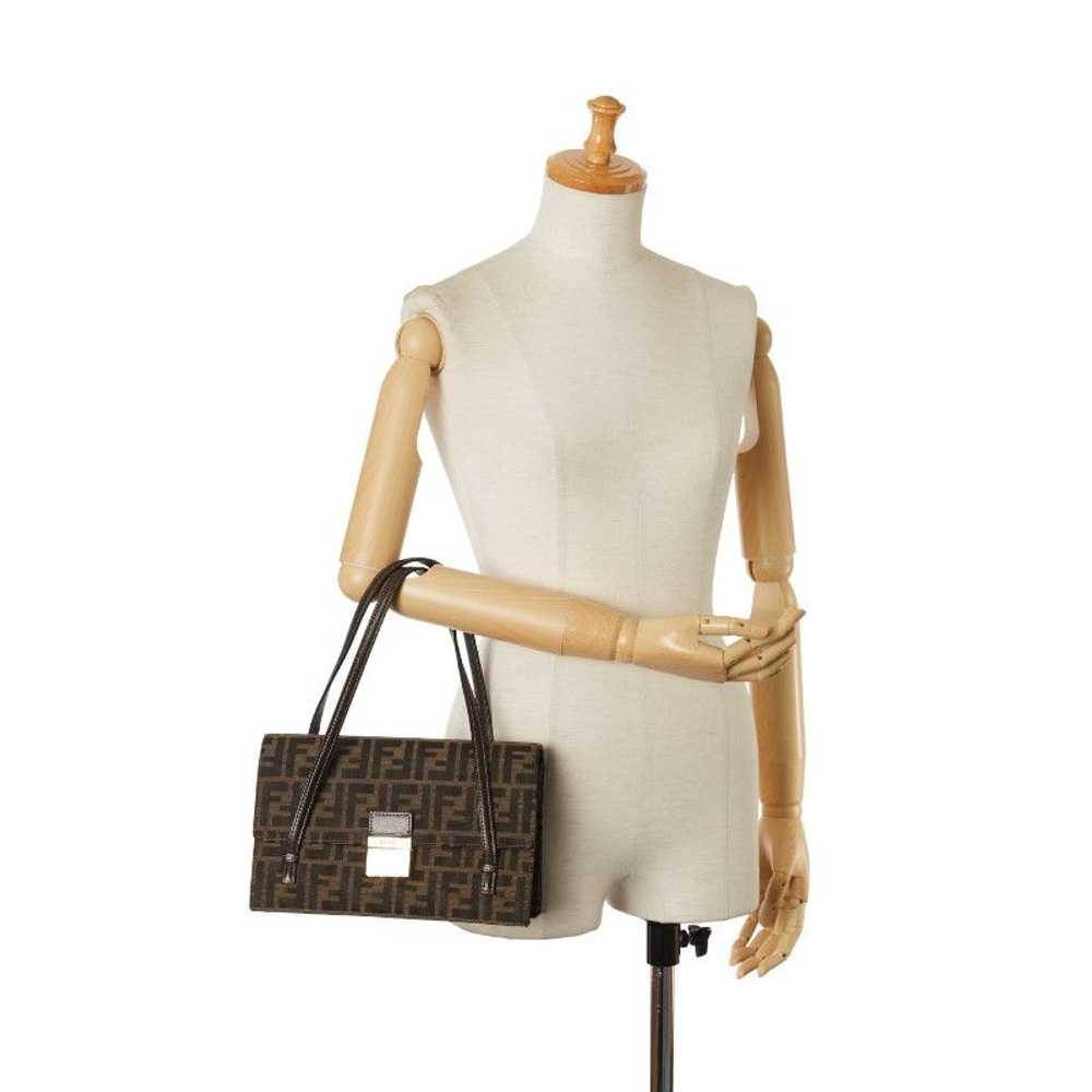 Fendi Fendi Fendi Zucca Canvas Leather Handbag Br… - image 11