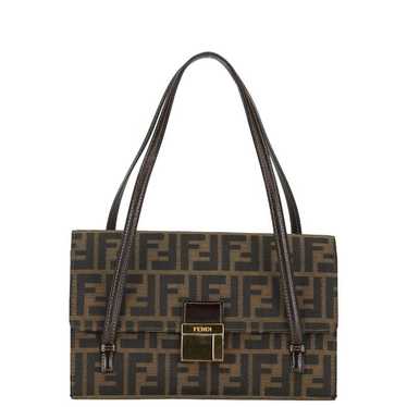 Fendi Fendi Fendi Zucca Canvas Leather Handbag Br… - image 1