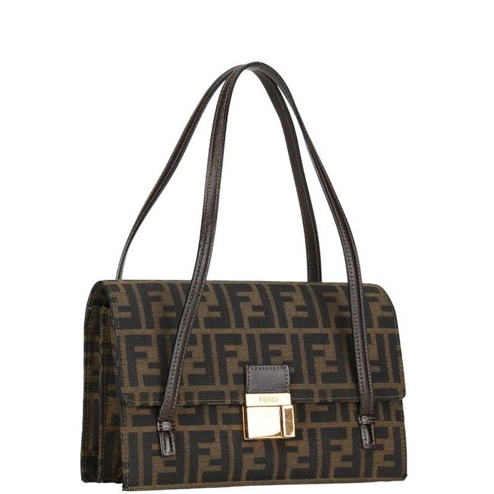 Fendi Fendi Fendi Zucca Canvas Leather Handbag Br… - image 2