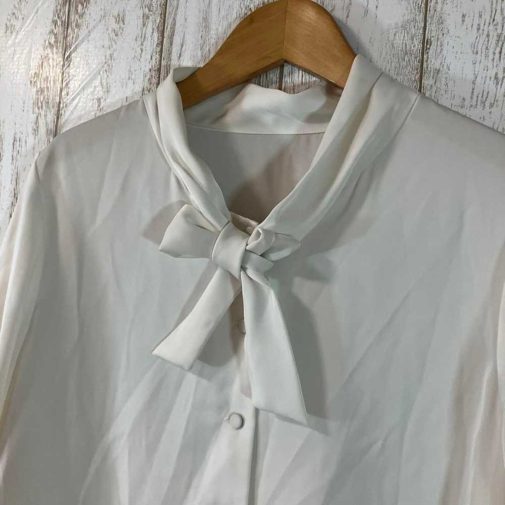 elgna◆Elgana (38) Short-sleeved blouse shirt Whit… - image 3