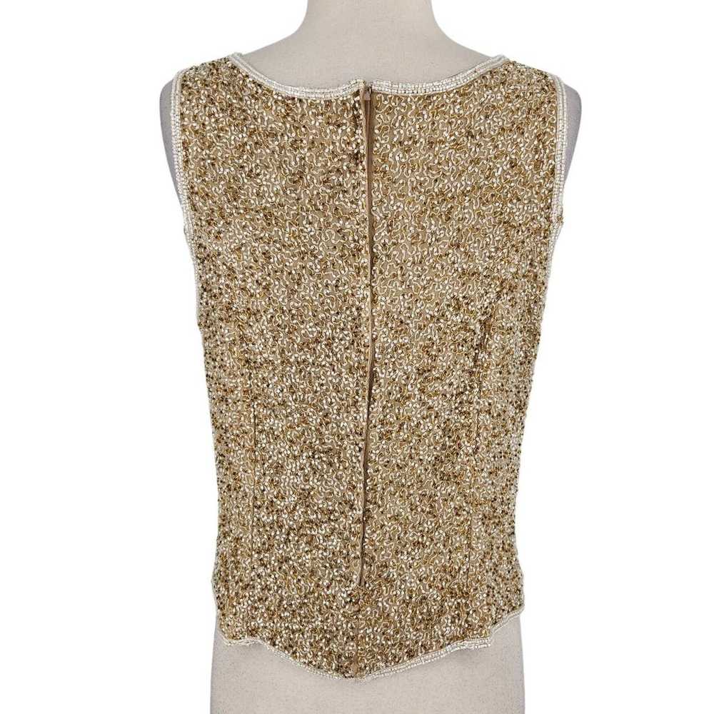 Vintage Adrianna Papell Evening Silk Beaded Tank … - image 4