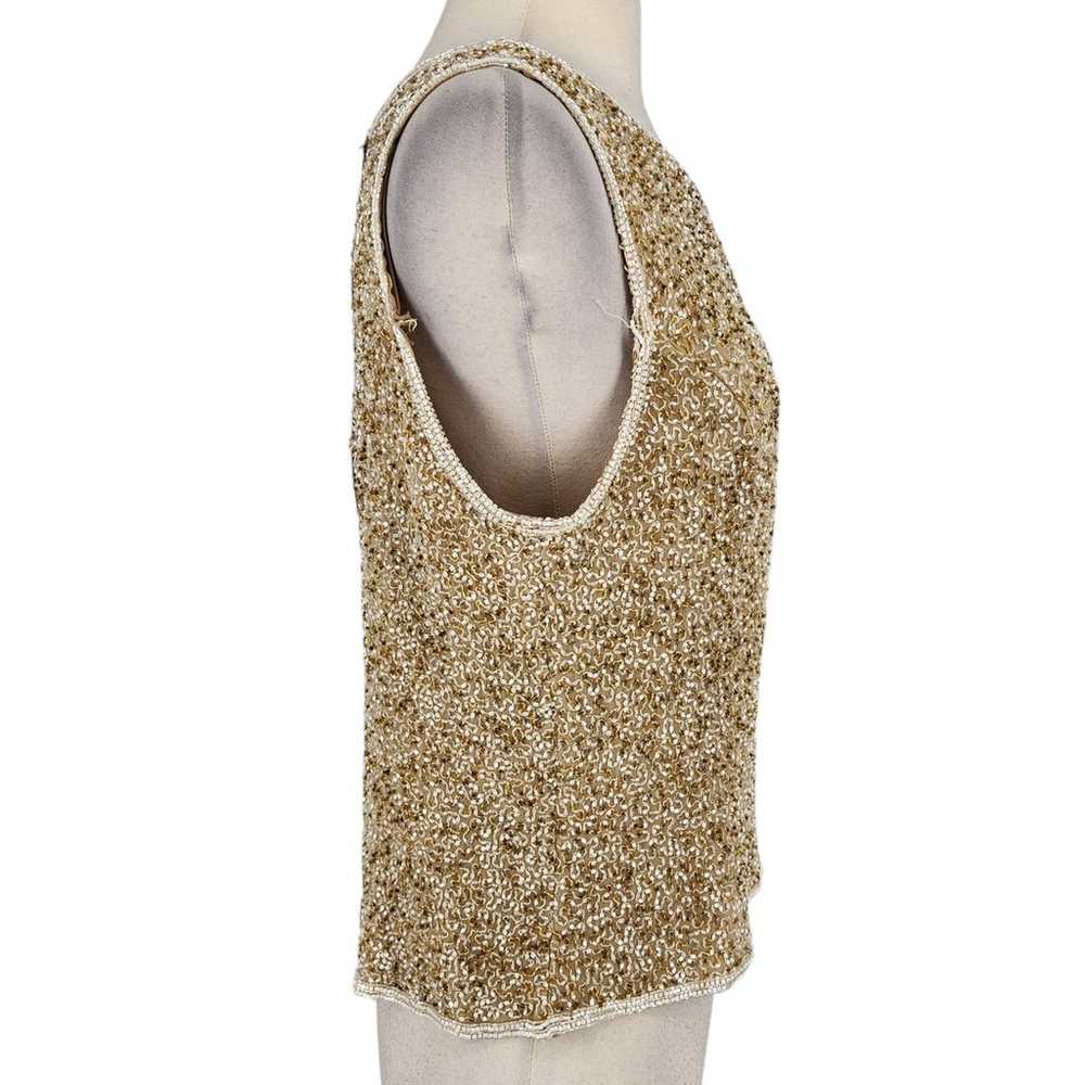 Vintage Adrianna Papell Evening Silk Beaded Tank … - image 5