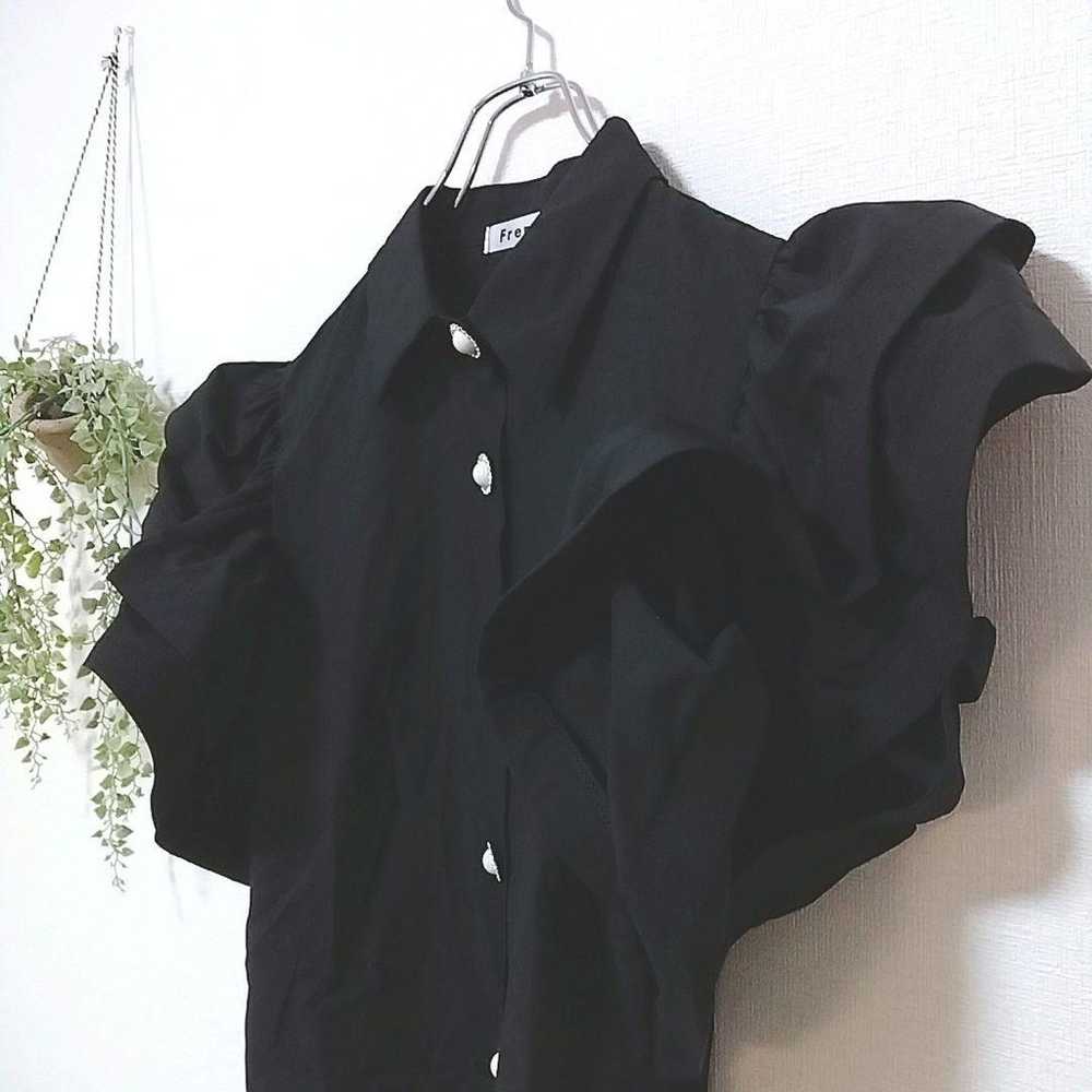 【Flane】Short-sleeve shirt top with balloon sleeve… - image 2