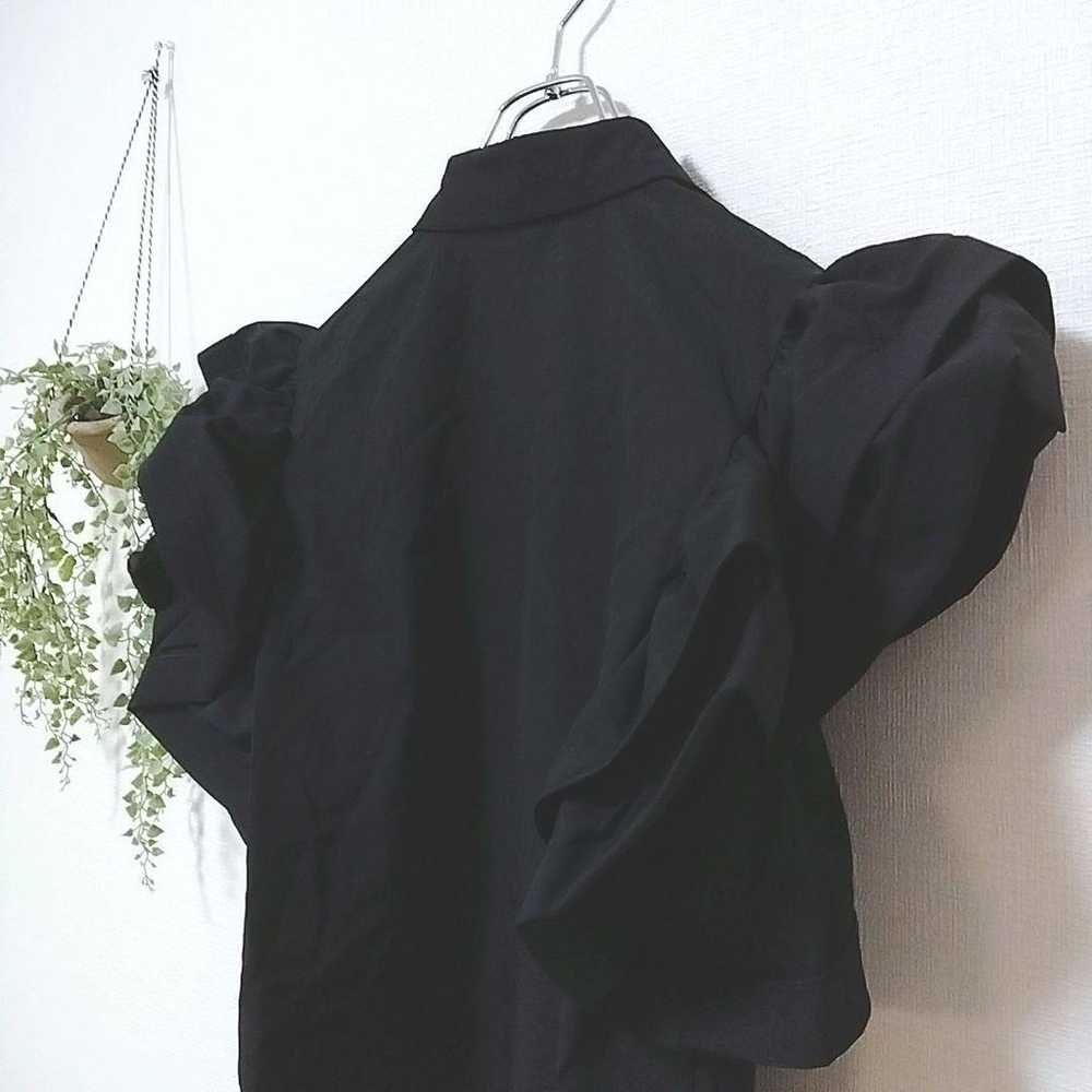 【Flane】Short-sleeve shirt top with balloon sleeve… - image 5