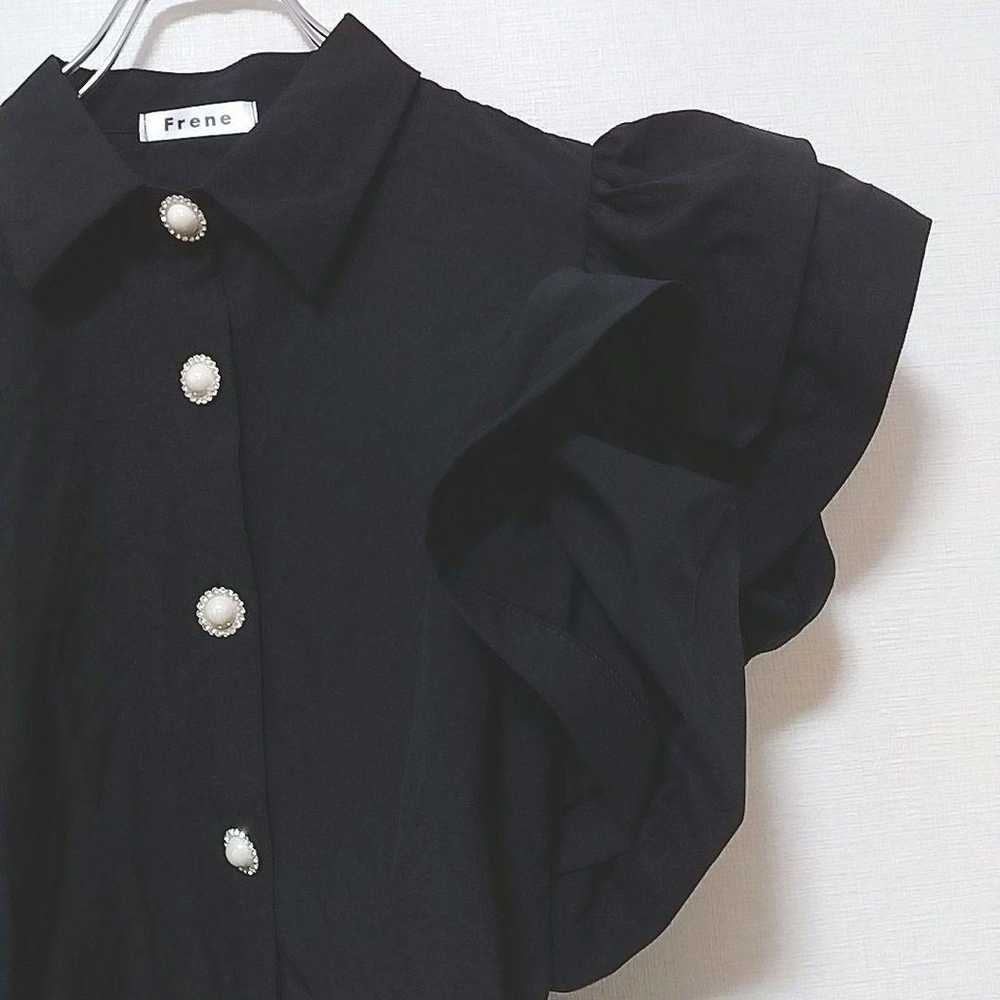 【Flane】Short-sleeve shirt top with balloon sleeve… - image 8