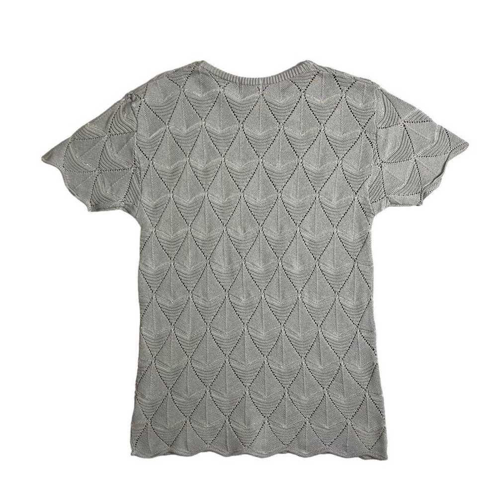 90s Cotton Knit T-shirt in Gray, Made in Japan, V… - image 4