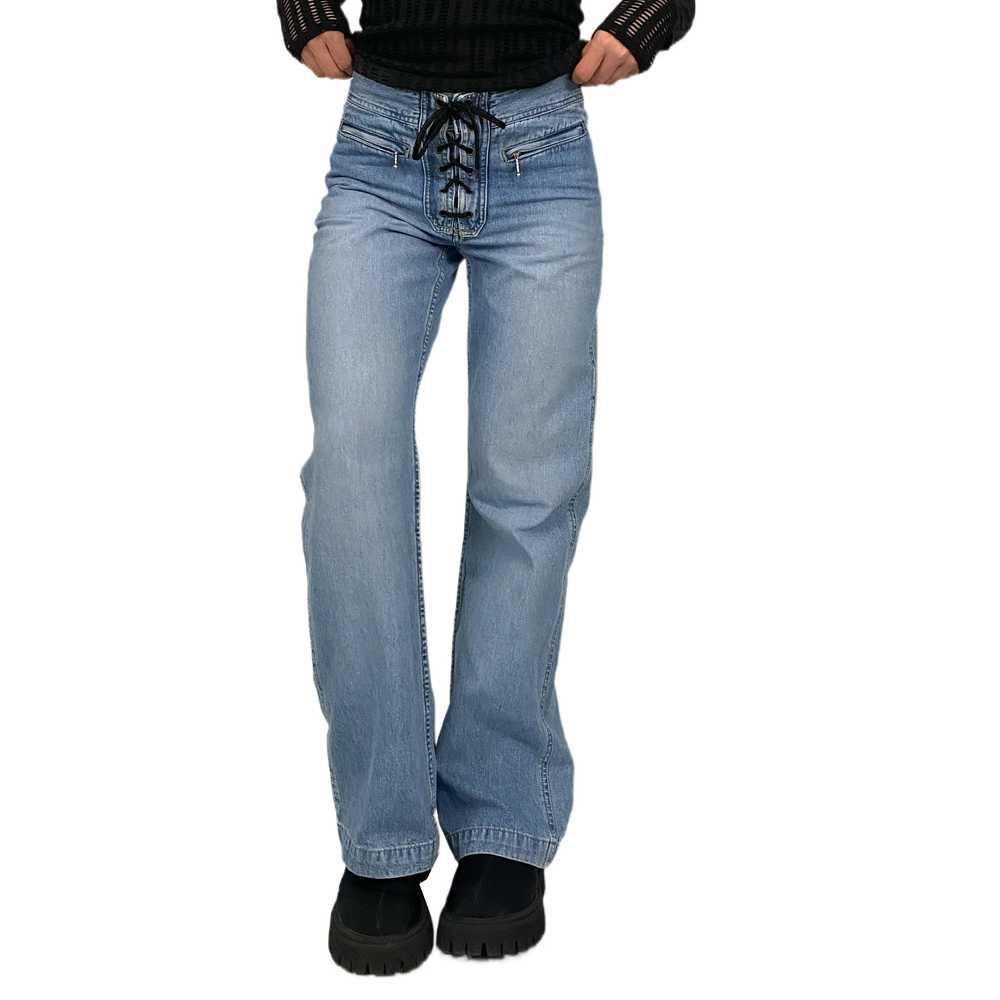 Y2K Lace-Up Jeans (XS) - image 1