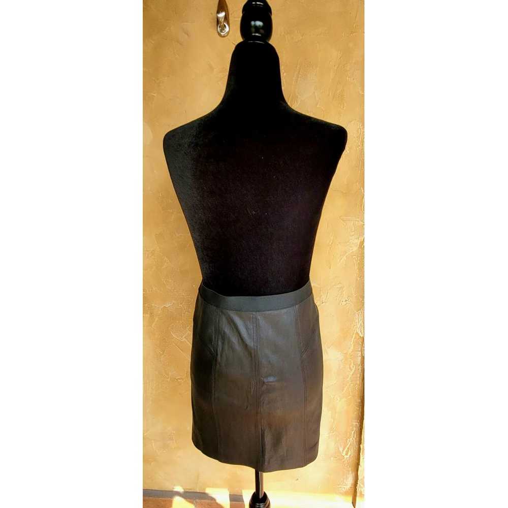 Theory Leather mini skirt - image 3