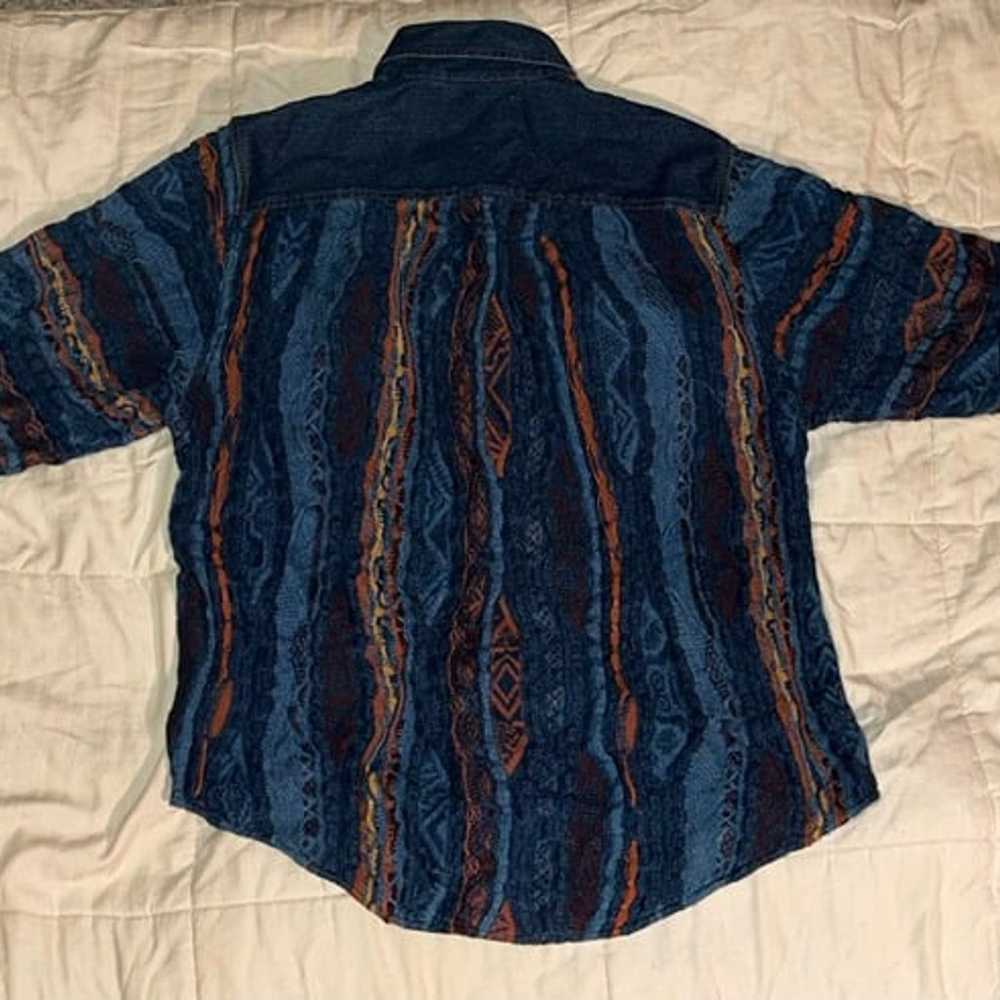 VNTG Coogi Denim Button-Down Shirt M - image 2