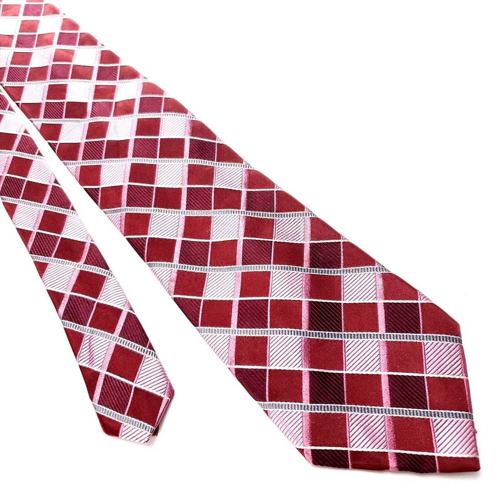 Michael Kors Michael Kors Red Silk Tie Woven Check - image 1