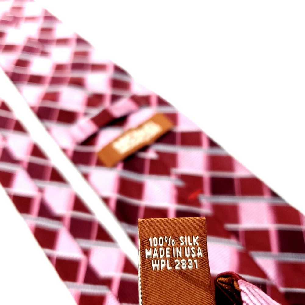 Michael Kors Michael Kors Red Silk Tie Woven Check - image 5