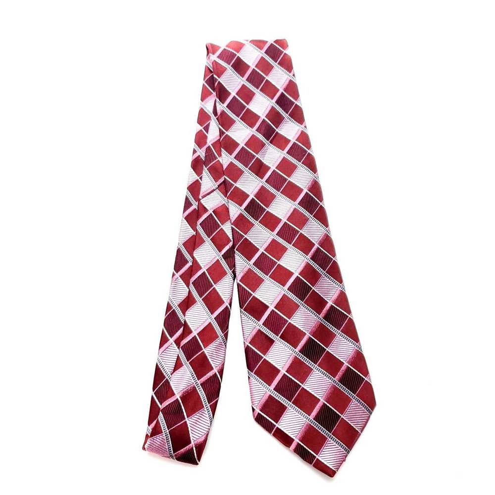 Michael Kors Michael Kors Red Silk Tie Woven Check - image 7