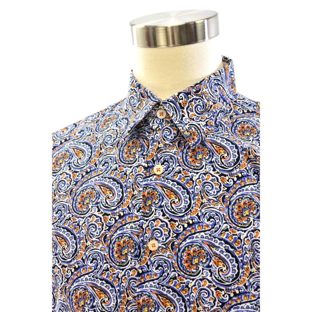 Vintage Mens L Alan Flusser Paisley Print Button … - image 3