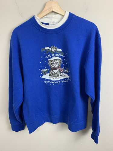 Vintage Vintage Crewneck Let it Snow Kitten Vinta… - image 1