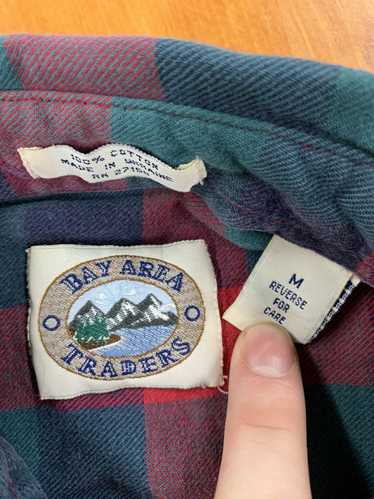 Vintage Vintage Bay Area Traders Green Flannel Sh… - image 1