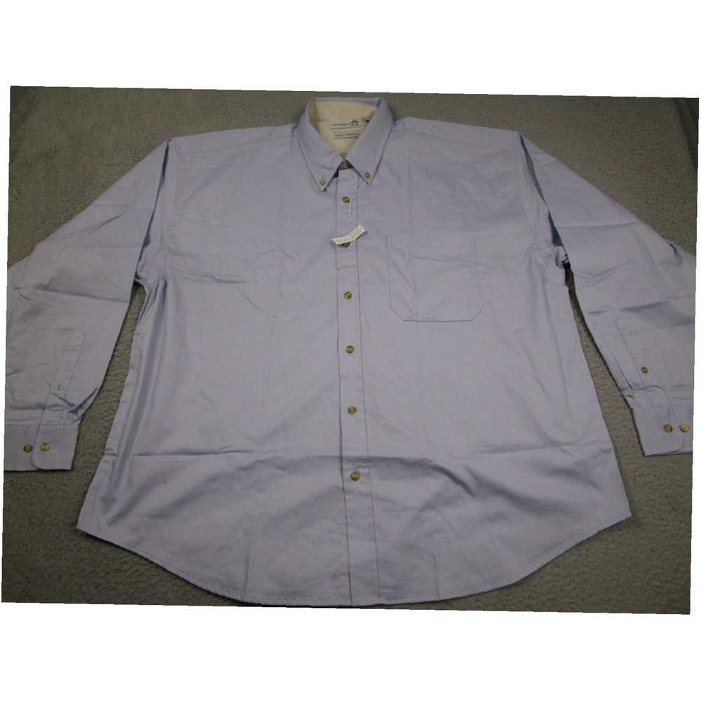 Vintage Mens XXL Button Up Front Long Sleeve Blue… - image 1