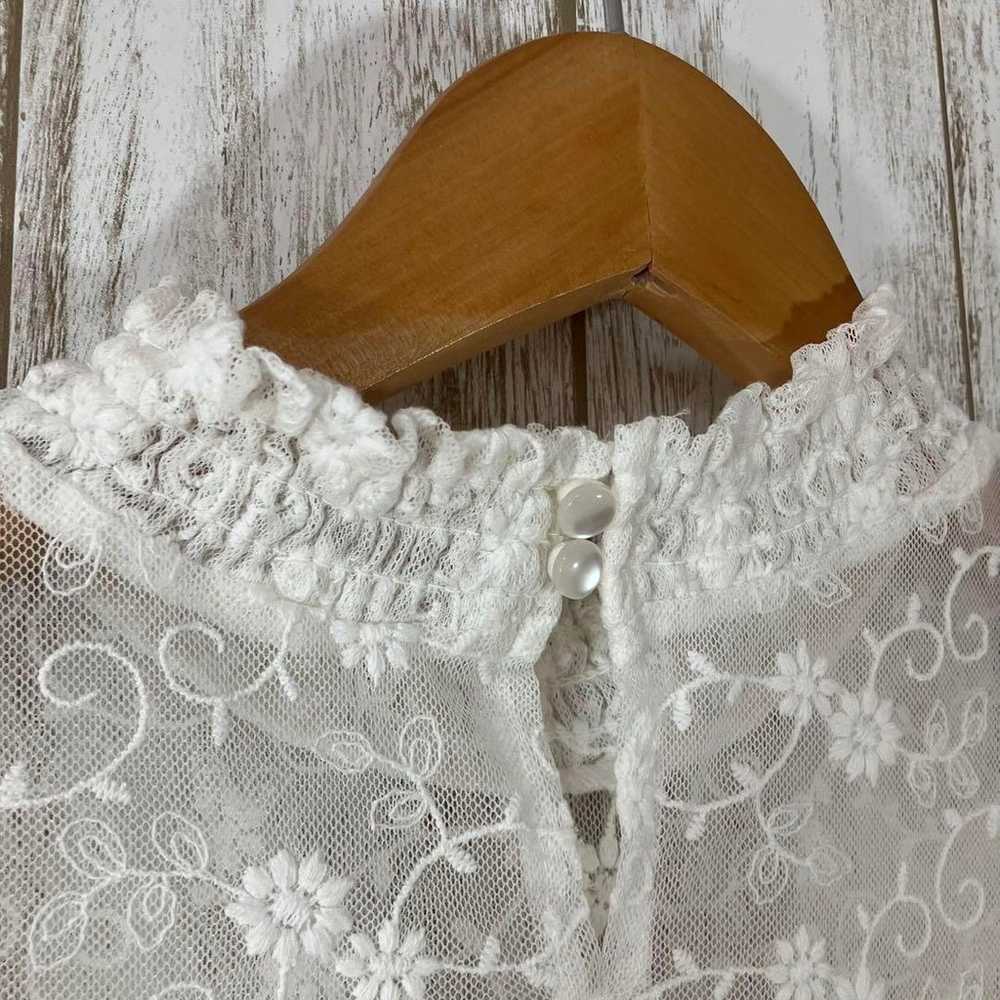 Cutie Beauty◆Tank Top (L) White Floral Lace High … - image 8