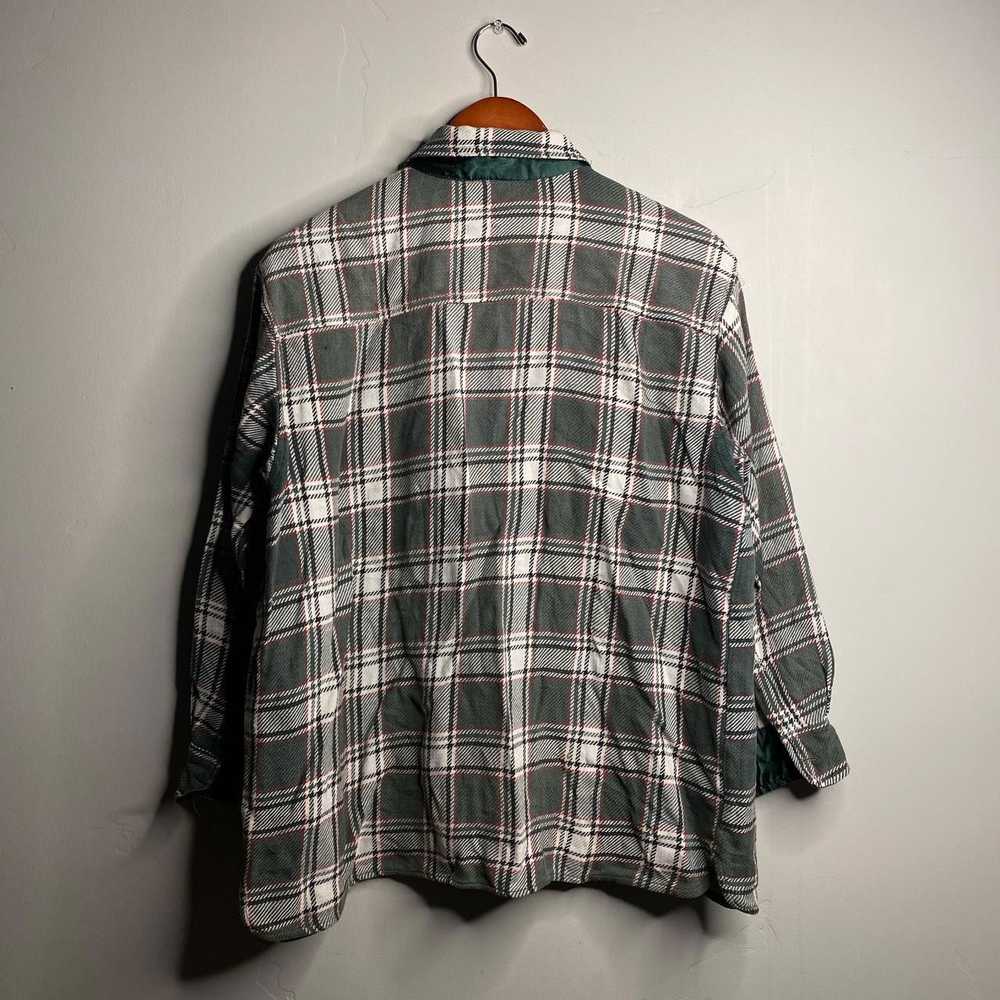 Faded Glory 90s Vintage Green And White Shirt Siz… - image 2