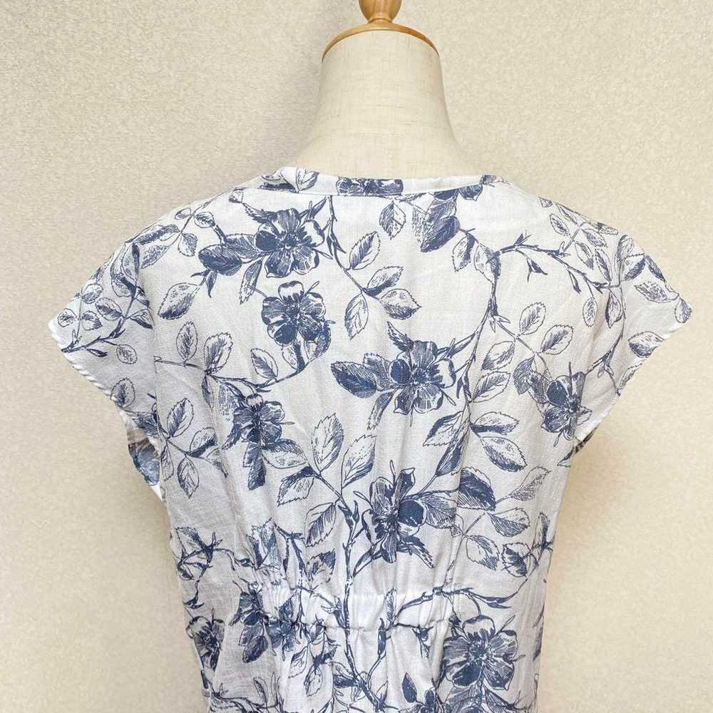 948 Ennea Flower Pattern Blouse French Sleeve Sle… - image 11