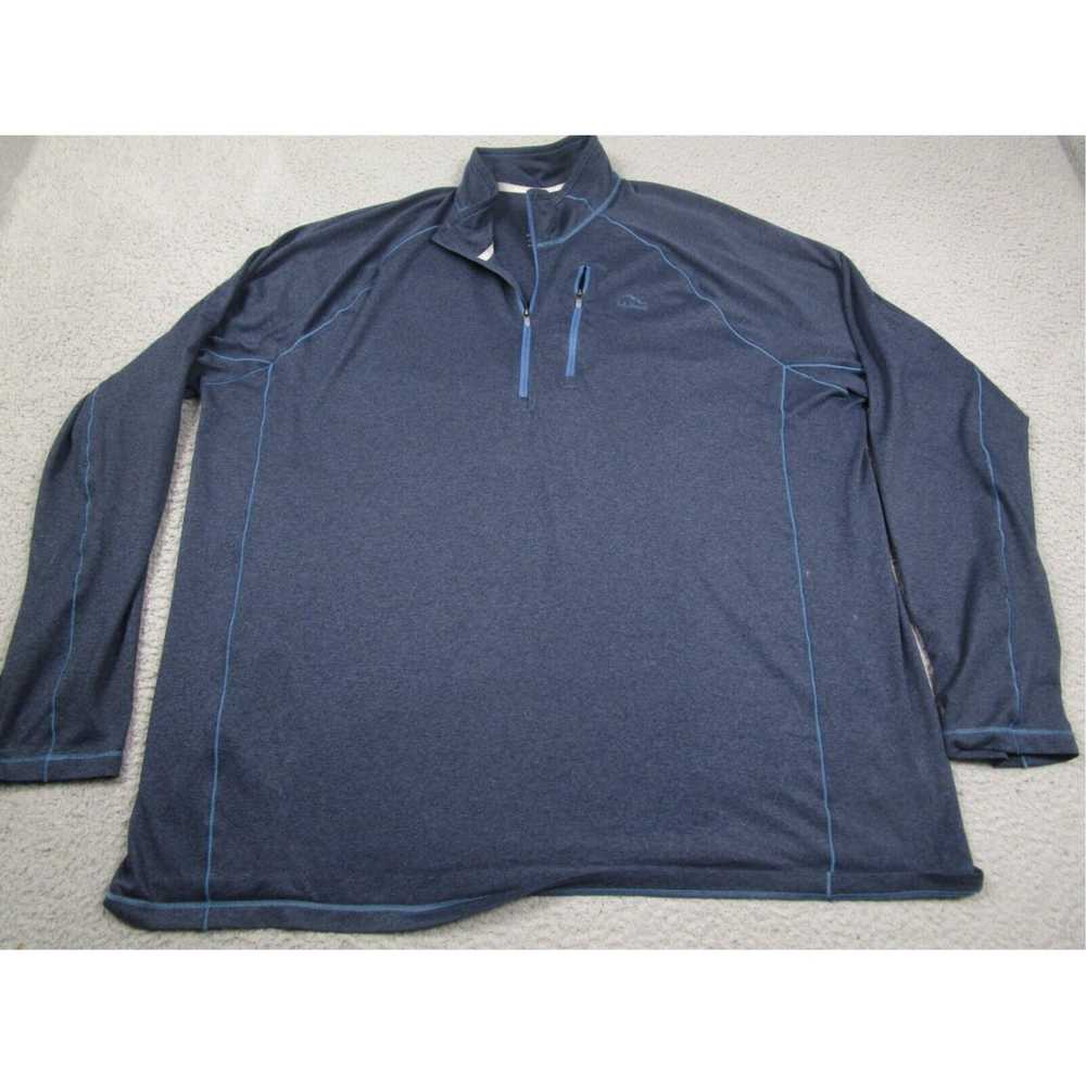 Vintage Mens XXLT Blue 1/4 Zip Slightly Fitted Qu… - image 1