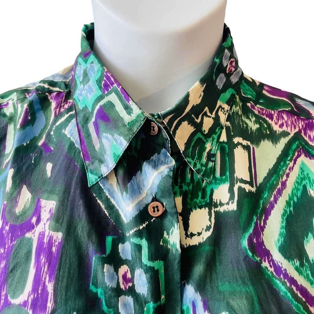 VINTAGE 80s Protest Juniors Batik Pattern Silk Ca… - image 2