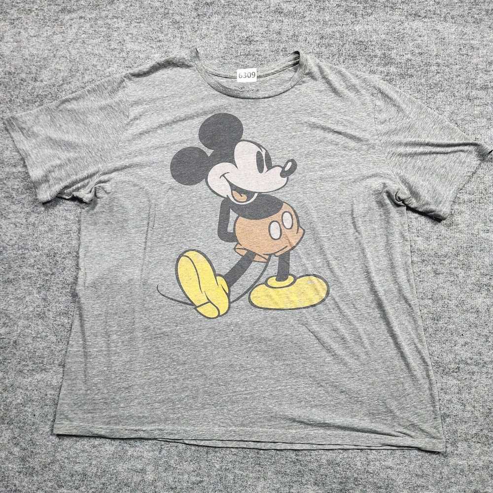 Disney DISNEY Men's Gray Crewneck T-Shirt Adult 2… - image 1