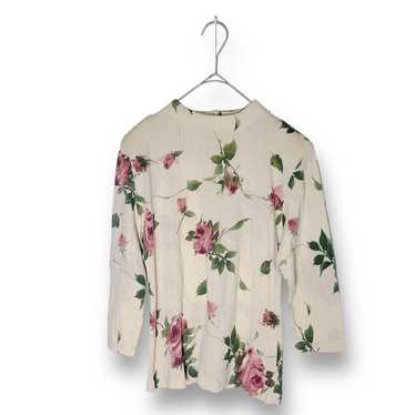 【Showa Retro Shirt】Flower Pattern Vintage Floral P