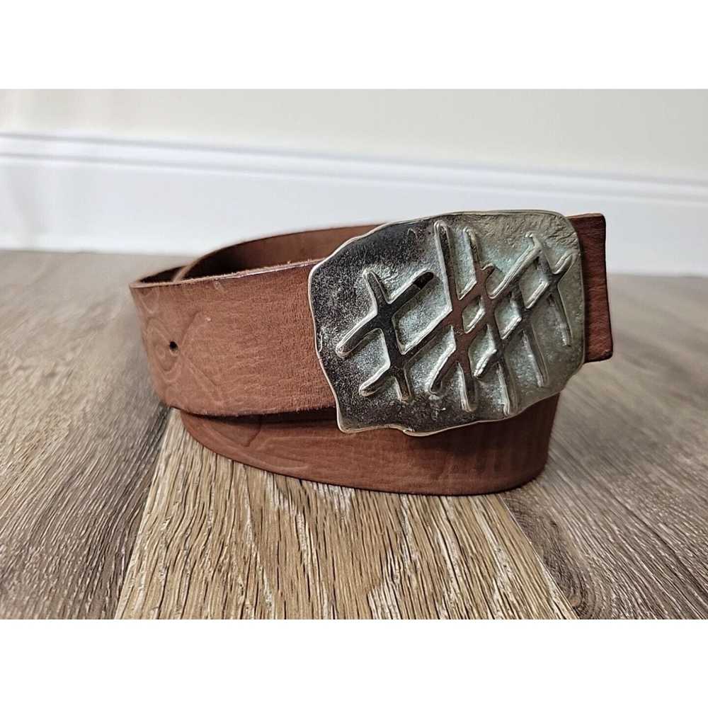 Campomaggi Campomaggi Brown Leather Belt with Sil… - image 1