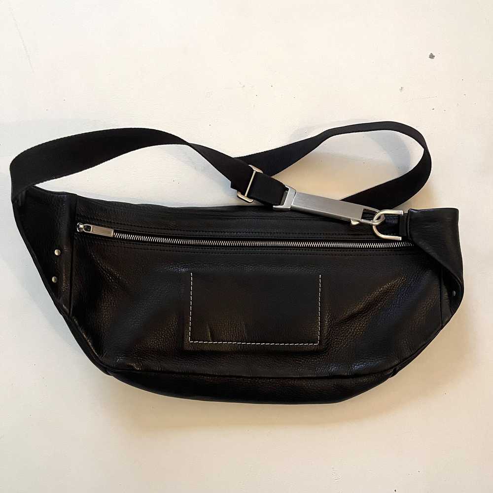 Rick Owens Rick Owens Black Leather Bum Bag - image 2