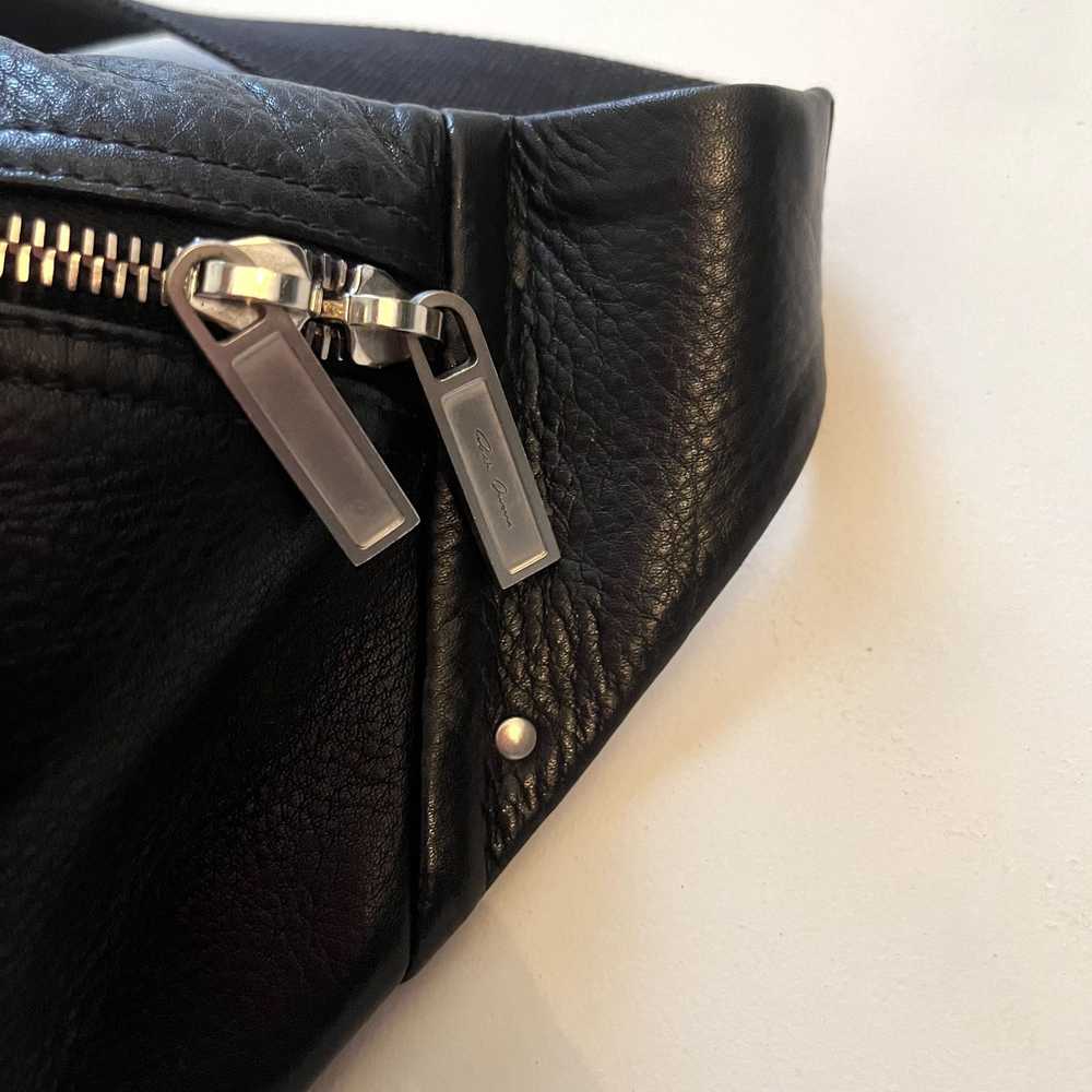 Rick Owens Rick Owens Black Leather Bum Bag - image 6