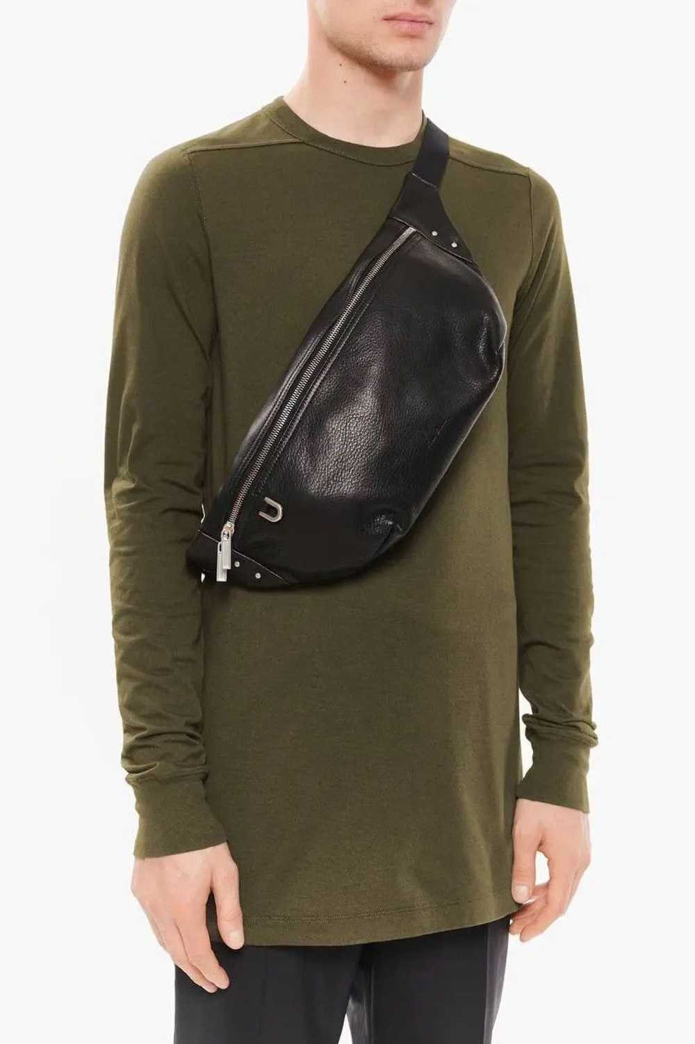 Rick Owens Rick Owens Black Leather Bum Bag - image 7