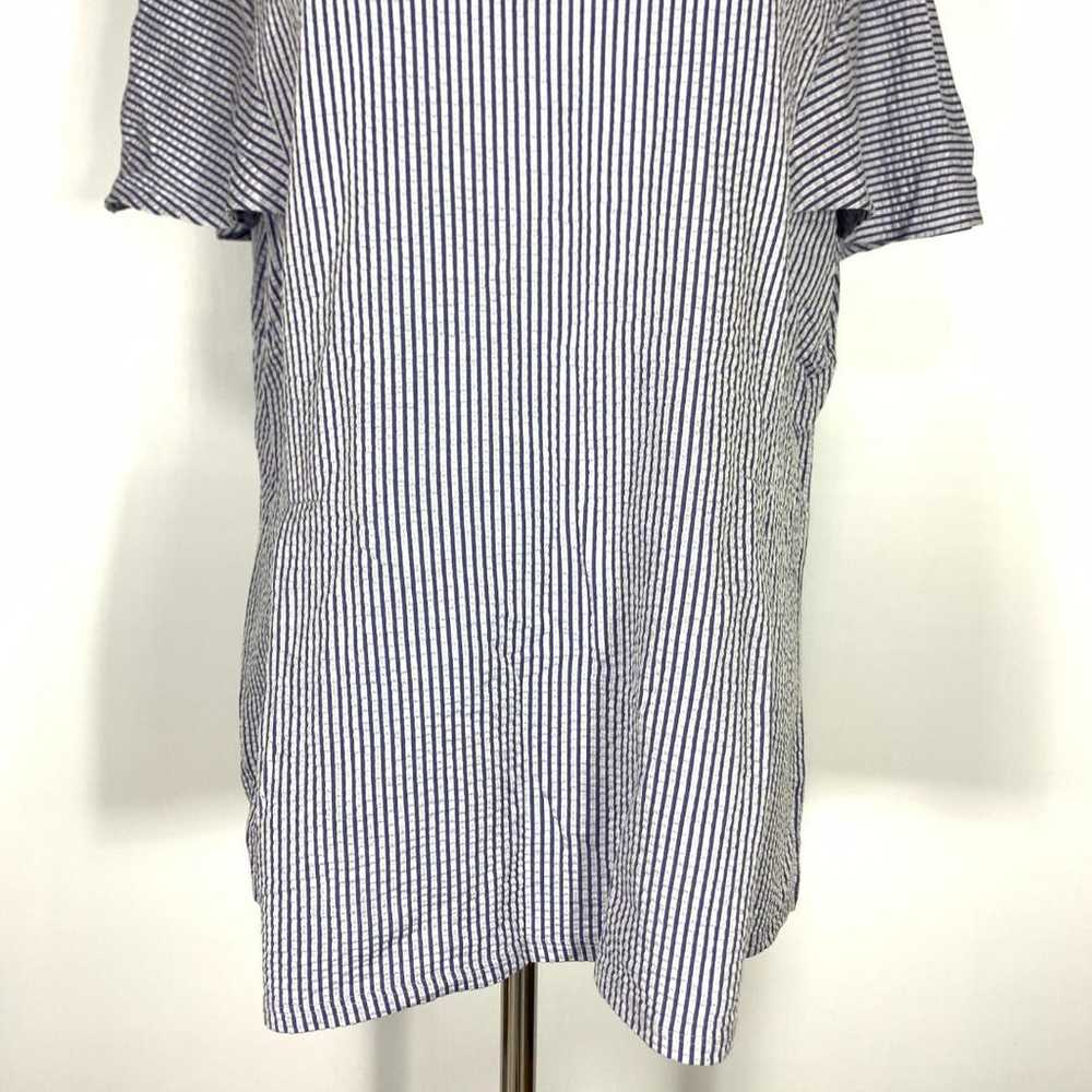 23区 Casual Short-sleeved Stripe Blouse Blue Size … - image 3