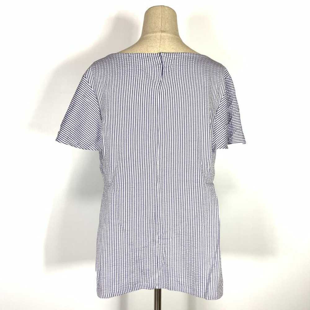 23区 Casual Short-sleeved Stripe Blouse Blue Size … - image 5