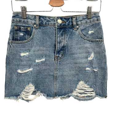 Vintage Tobi Denim Raw Frayed Distressed Button F… - image 1