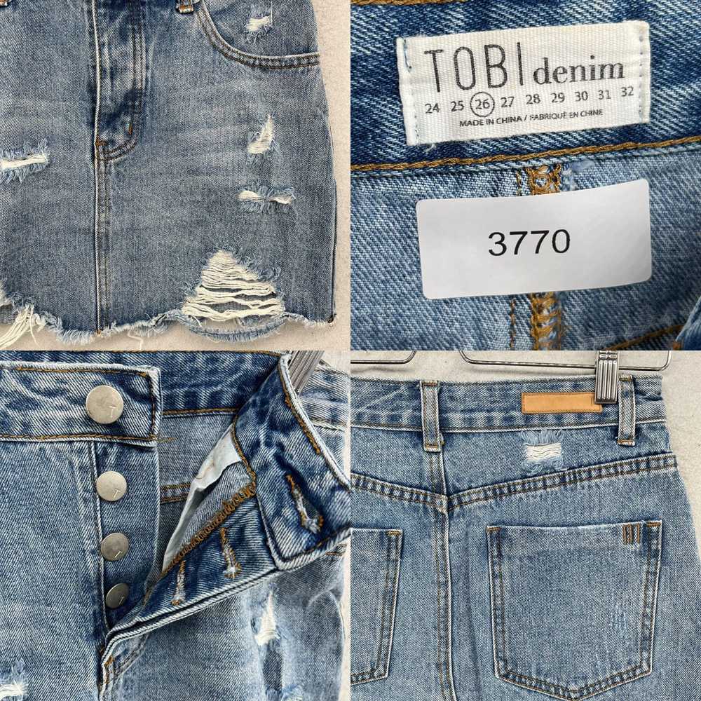 Vintage Tobi Denim Raw Frayed Distressed Button F… - image 4