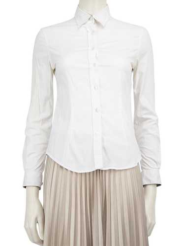 Burberry White Long Sleeve Fitted Shirt