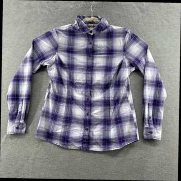 Vintage duluth trading womens size m purple plaid… - image 1