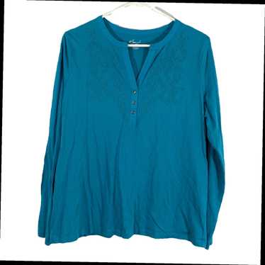 Vintage Kim Roger Womens Blue Long Sleeves Split … - image 1