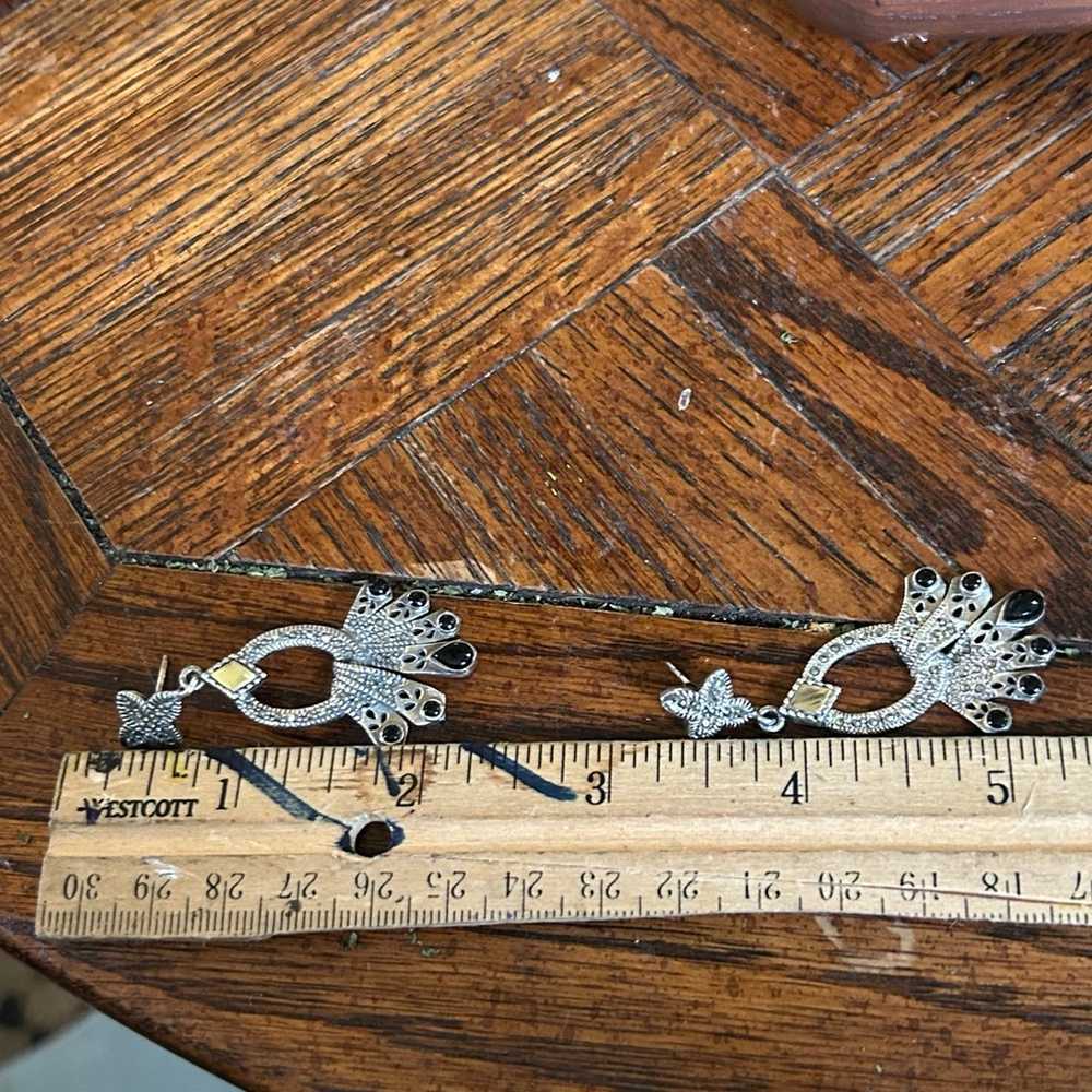 925 Sterling vintage fabulous earrings - image 2