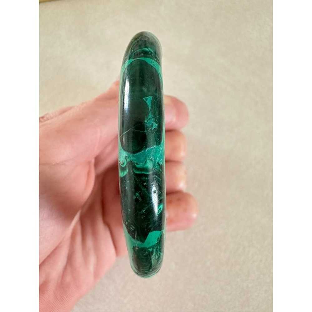 Vintage emerald green semiprecious malachite gold… - image 5